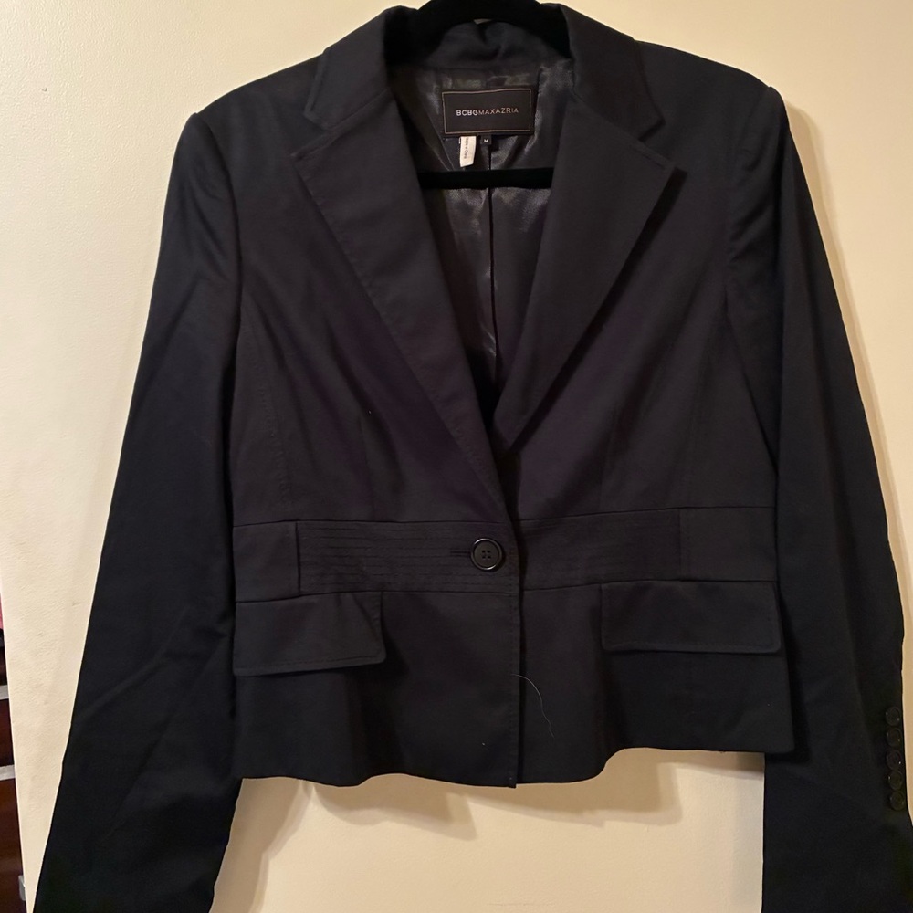 BCBGMaxAzria Single-Button Blazer Jacket Tailored Fit Classic Capsule Office M